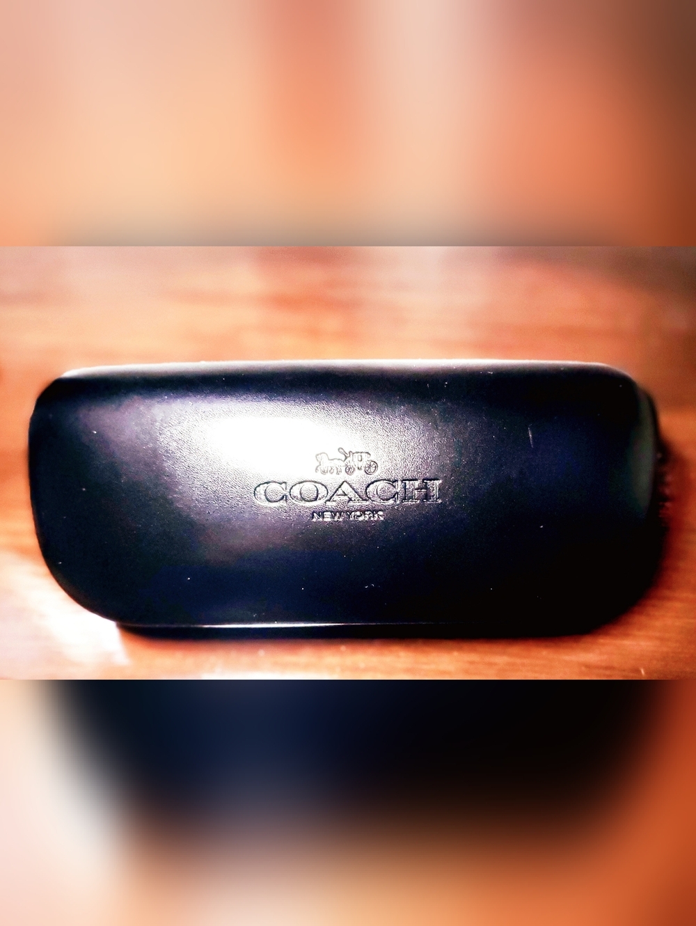 Coach Black Eyewear Case with Embossed Logo